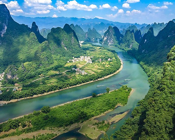 Karst landscape and river in Guilin