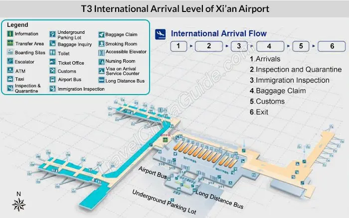 Archived international arrival level diagram for Xi’an airport