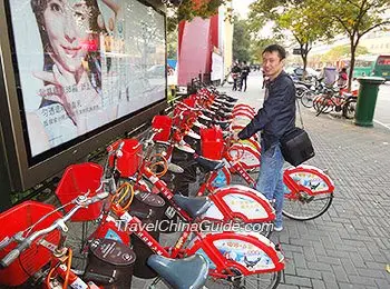 Archived public bicycle docking area in Hangzhou