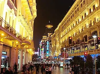 Nanjing Road area at night used for central Shanghai theater context