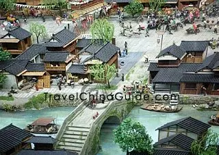 Archived museum display illustrating historical Hangzhou