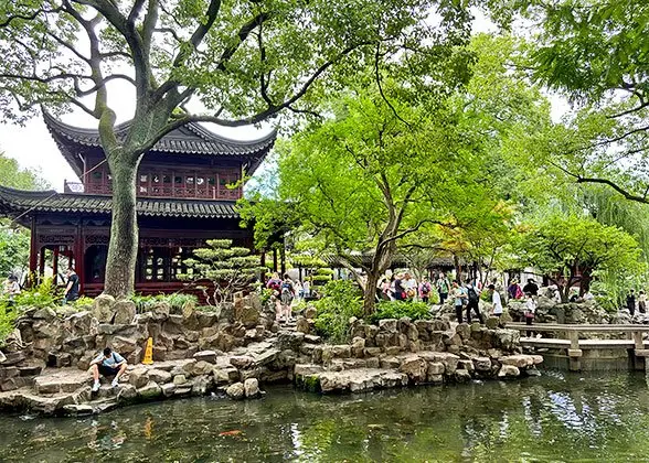 Traditional Shanghai garden pavilion used for Songjiang heritage context
