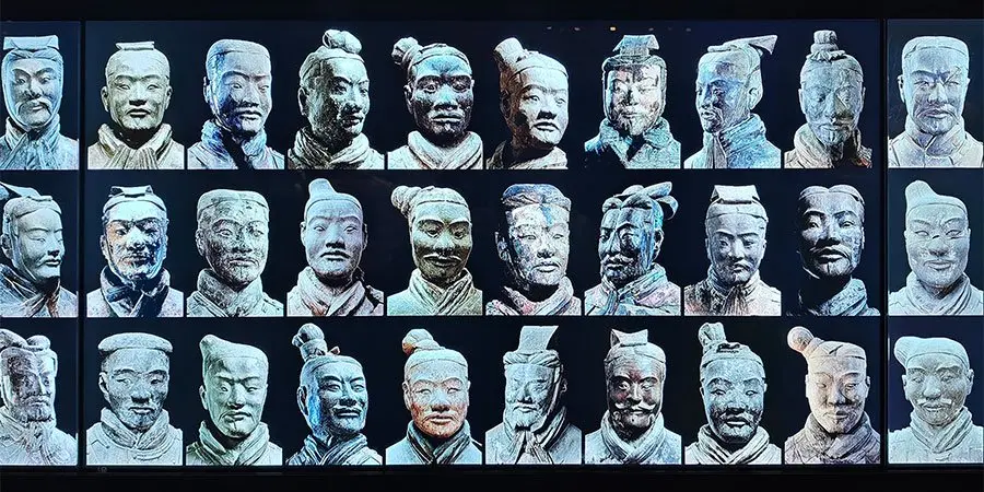 Archived comparison of Terracotta warrior face shapes