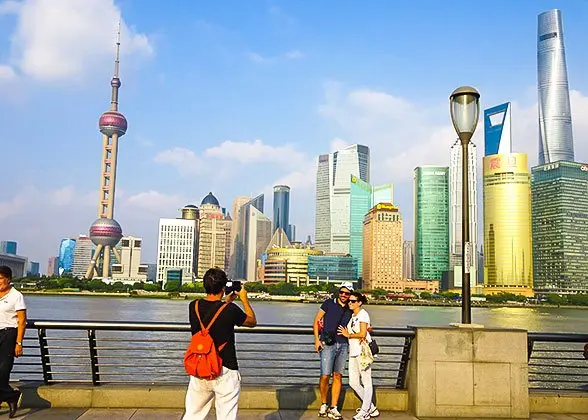 the Bund visitor context in Shanghai