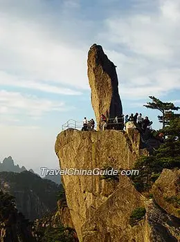 Archived Flying Stone formation on Huangshan Mountain