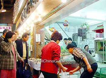 Archived Lei Yue Mun seafood market near the museum area