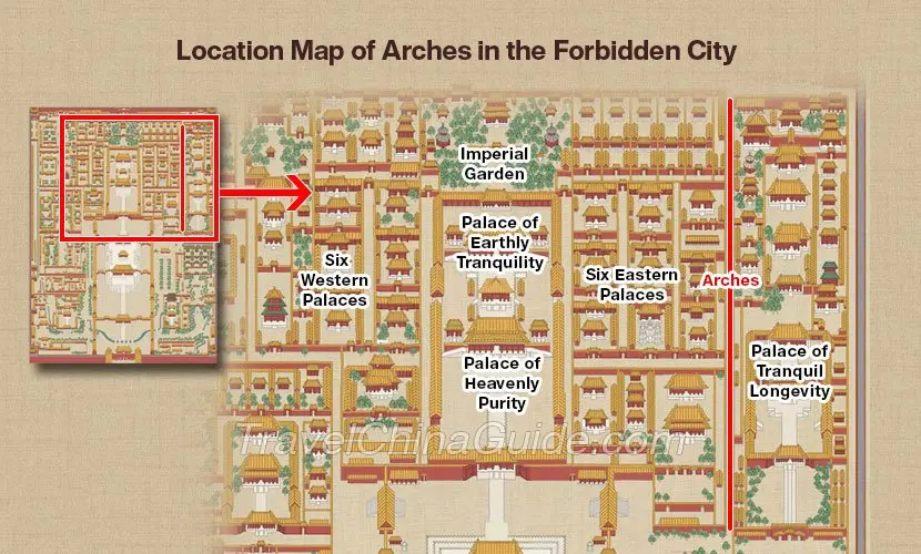 Forbidden City Wall Arches at the Forbidden City - access, route and responsible visitor planning