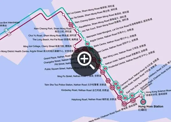 Archived Hong Kong A21 airport-bus route diagram