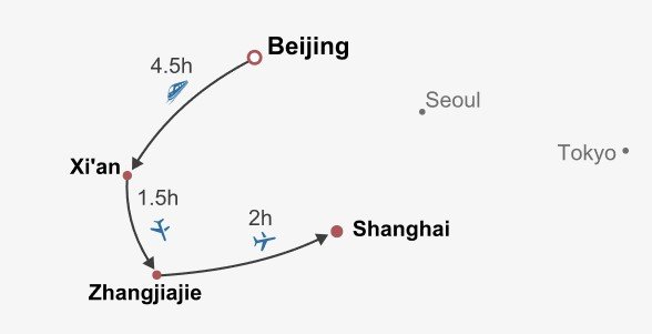 Incredible Zhangjiajie Itinerary Map Incredible Zhangjiajie Itinerary Map