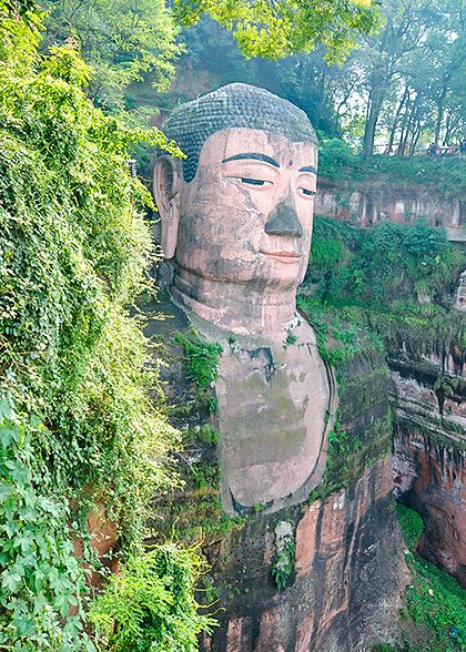 Leshan Giant Buddha carved into a cliff