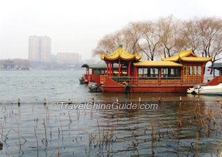 Lakeside pavilion at Daming Lake in Jinan
